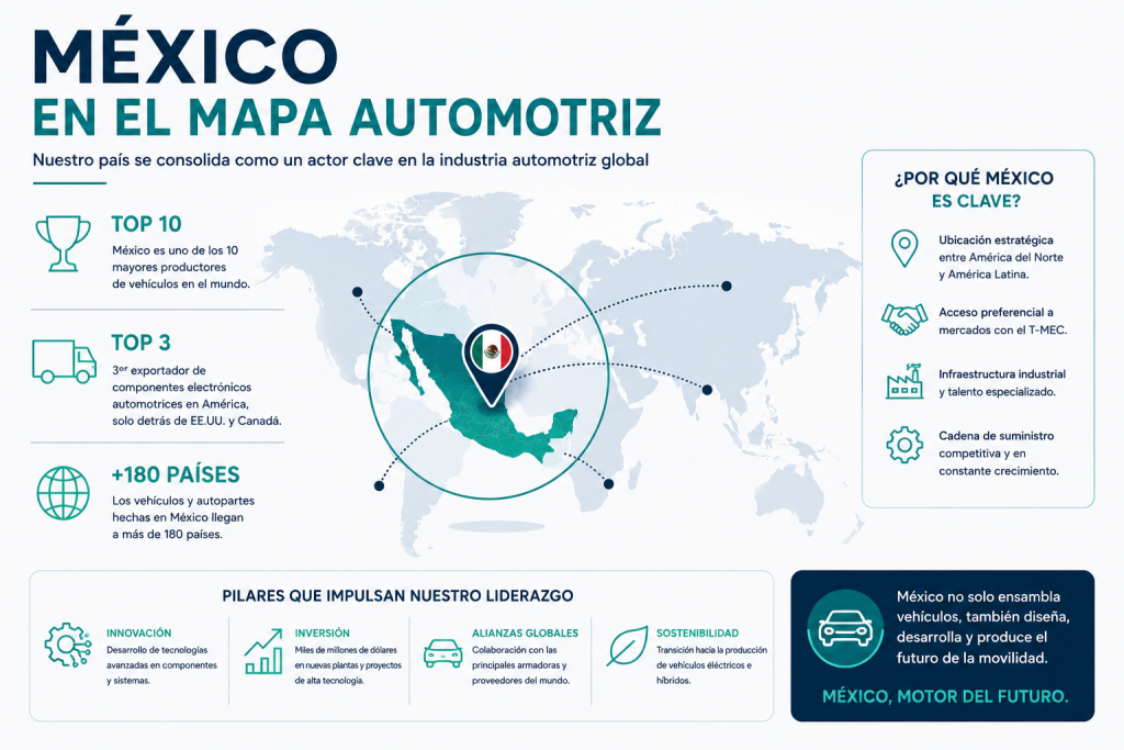 Las autopartes inteligentes en México impulsan la innovación automotriz, el nearshoring y la llegada de vehículos más seguros y tecnológico