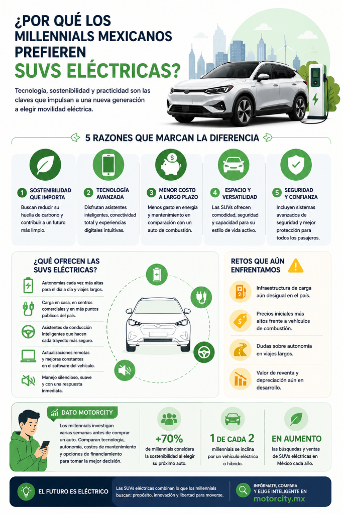 Descubre por qué las SUV eléctricas en México se han convertido en una de las opciones favoritas de los millennials
